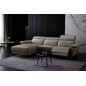 Canapé d'angle en cuir buffle italien de luxe 6/7 places LORENZO, gris foncé, angle gauche Canapé d'angle en cuir buffle italien de luxe 6/7 places LORENZO, gris foncé, angle gauche
