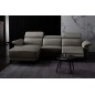 Canapé d'angle en cuir buffle italien de luxe 6/7 places LORENZO, gris foncé, angle gauche Canapé d'angle en cuir buffle italien de luxe 6/7 places LORENZO, gris foncé, angle gauche