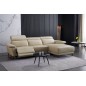 Canapé d'angle en cuir buffle italien de luxe 6/7 places LORENZO, beige, angle droit Canapé d'angle en cuir buffle italien de luxe 6/7 places LORENZO, beige, angle droit