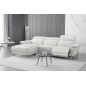 Canapé d'angle en cuir buffle italien de luxe 6/7 places LORENZO, blanc cassé, angle gauche Canapé d'angle en cuir buffle italien de luxe 6/7 places LORENZO, blanc cassé, angle gauche