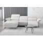 Canapé d'angle en cuir buffle italien de luxe 6/7 places LORENZO, blanc cassé, angle gauche Canapé d'angle en cuir buffle italien de luxe 6/7 places LORENZO, blanc cassé, angle gauche