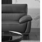- Canapé d'angle en cuir buffle italien de luxe 6/7 places MATTEO, NOIR, angle gauche - Canapé d'angle en cuir buffle italien de luxe 6/7 places MATTEO, NOIR, angle gauche