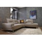 Canapé d'angle en cuir de buffle italien de luxe 5/6 places MASSIMO, beige, angle droit
