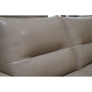 Canapé d'angle en cuir de buffle italien de luxe 5/6 places MASSIMO, beige, angle droit