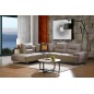 Canapé d'angle en cuir de buffle italien de luxe 5/6 places - MASSIMO, beige, angle gauche