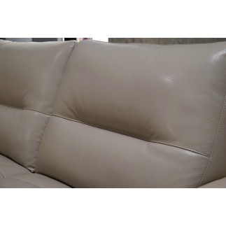 Canapé d'angle en cuir de buffle italien de luxe 5/6 places - MASSIMO, beige, angle gauche