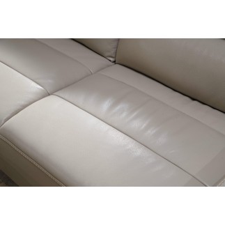 Canapé d'angle en cuir de buffle italien de luxe 5/6 places - MASSIMO, beige, angle gauche