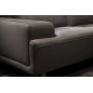 Canapé d'angle en cuir de buffle italien de luxe 5/6 places MASSIMO, gris foncé, angle droit