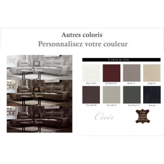Canapé d'angle en cuir de buffle italien de luxe 5/6 places - MASSIMO, couleur personnalisée, angle gauche