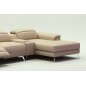 Canapé d'angle en cuir italien 5 places RELAXIA, beige, angle droit Canapé d'angle en cuir italien 5 places RELAXIA, beige, angle droit