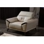 fauteuil 1 place en cuir italien buffle TURIN, beige et chocolat fauteuil 1 place en cuir italien buffle TURIN, beige et chocolat