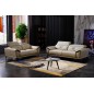 fauteuil 1 place en cuir italien buffle TURIN, beige et chocolat fauteuil 1 place en cuir italien buffle TURIN, beige et chocolat