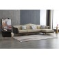 Canapé d'angle en cuir buffle italien de luxe 6/7 places PALACE, beige et chocolat, angle droit Canapé d'angle en cuir buffle italien de luxe 6/7 places PALACE, beige et chocolat, angle droit