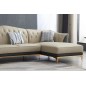 Canapé d'angle en cuir buffle italien de luxe 6/7 places PALACE, beige et chocolat, angle droit Canapé d'angle en cuir buffle italien de luxe 6/7 places PALACE, beige et chocolat, angle droit