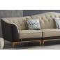 Canapé d'angle en cuir buffle italien de luxe 6/7 places PALACE, beige et chocolat, angle droit Canapé d'angle en cuir buffle italien de luxe 6/7 places PALACE, beige et chocolat, angle droit