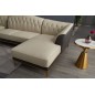 Canapé d'angle en cuir buffle italien de luxe 6/7 places PALACE, beige et chocolat, angle droit Canapé d'angle en cuir buffle italien de luxe 6/7 places PALACE, beige et chocolat, angle droit