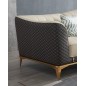 Canapé d'angle en cuir buffle italien de luxe 6/7 places PALACE, beige et chocolat, angle droit Canapé d'angle en cuir buffle italien de luxe 6/7 places PALACE, beige et chocolat, angle droit