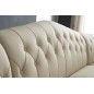 Canapé d'angle en cuir buffle italien de luxe 6/7 places - PALACE, beige et chocolat, angle gauche Canapé d'angle en cuir buffle italien de luxe 6/7 places - PALACE, beige et chocolat, angle gauche