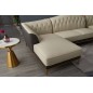 Canapé d'angle en cuir buffle italien de luxe 6/7 places - PALACE, beige et chocolat, angle gauche Canapé d'angle en cuir buffle italien de luxe 6/7 places - PALACE, beige et chocolat, angle gauche