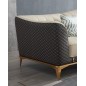 Canapé d'angle en cuir buffle italien de luxe 6/7 places - PALACE, beige et chocolat, angle gauche Canapé d'angle en cuir buffle italien de luxe 6/7 places - PALACE, beige et chocolat, angle gauche