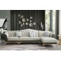 Canapé d'angle en cuir buffle italien de luxe 6/7 places PALACE, gris clair et gris foncé, angle droit Canapé d'angle en cuir buffle italien de luxe 6/7 places PALACE, gris clair et gris foncé, angle droit