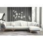 Canapé d'angle en cuir buffle italien de luxe 6/7 places PALACE, blanc crème et gris, angle droit, Blanc cassé / Gris Canapé d'angle en cuir buffle italien de luxe 6/7 places PALACE, blanc crème et gris, angle droit, Blanc cassé / Gris