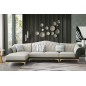 Canapé d'angle en cuir buffle italien de luxe 6/7 places - PALACE, gris clair et gris foncé, angle gauche Canapé d'angle en cuir buffle italien de luxe 6/7 places - PALACE, gris clair et gris foncé, angle gauche