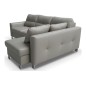 Canapé d'angle convertible en cuir italien de luxe 5 places VENETO, avec coffre, gris clair, angle droit (vu de face) Canapé d'angle convertible en cuir italien de luxe 5 places VENETO, avec coffre, gris clair, angle droit (vu de face)