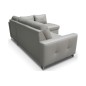 Canapé d'angle convertible en cuir italien de luxe 5 places VENETO, avec coffre, gris clair, angle droit (vu de face) Canapé d'angle convertible en cuir italien de luxe 5 places VENETO, avec coffre, gris clair, angle droit (vu de face)