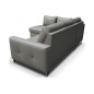 Canapé d'angle convertible en cuir italien de luxe 5 places - VENETO, avec coffre, gris clair, angle gauche (vu de face) Canapé d'angle convertible en cuir italien de luxe 5 places - VENETO, avec coffre, gris clair, angle gauche (vu de face)