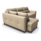 Canapé d'angle convertible en cuir italien de luxe 5 places VENETO, avec coffre, beige, angle gauche (vu de face) Canapé d'angle convertible en cuir italien de luxe 5 places VENETO, avec coffre, beige, angle gauche (vu de face)