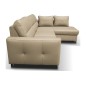 Canapé d'angle convertible en cuir italien de luxe 5 places VENETO, avec coffre, beige, angle droit (vu de face) Canapé d'angle convertible en cuir italien de luxe 5 places VENETO, avec coffre, beige, angle droit (vu de face)