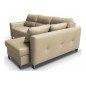Canapé d'angle convertible en cuir italien de luxe 5 places VENETO, avec coffre, beige, angle droit (vu de face) Canapé d'angle convertible en cuir italien de luxe 5 places VENETO, avec coffre, beige, angle droit (vu de face)