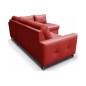 Canapé d'angle convertible en cuir italien de luxe 5 places VENETO, avec coffre, rouge, angle droit (vu de face) Canapé d'angle convertible en cuir italien de luxe 5 places VENETO, avec coffre, rouge, angle droit (vu de face)
