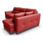 Canapé d'angle convertible en cuir italien de luxe 5 places VENETO, avec coffre, rouge, angle droit (vu de face) Canapé d'angle convertible en cuir italien de luxe 5 places VENETO, avec coffre, rouge, angle droit (vu de face)