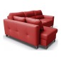 Canapé d'angle convertible en cuir italien de luxe 5 places VENETO, avec coffre, rouge, angle gauche (vu de face) Canapé d'angle convertible en cuir italien de luxe 5 places VENETO, avec coffre, rouge, angle gauche (vu de face)