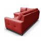 Canapé d'angle convertible en cuir italien de luxe 5 places VENETO, avec coffre, rouge, angle gauche (vu de face) Canapé d'angle convertible en cuir italien de luxe 5 places VENETO, avec coffre, rouge, angle gauche (vu de face)