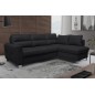 Canapé d'angle convertible en cuir italien de luxe 5 places VENETO, avec coffre, noir, angle droit (vu de face) Canapé d'angle convertible en cuir italien de luxe 5 places VENETO, avec coffre, noir, angle droit (vu de face)