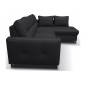 Canapé d'angle convertible en cuir italien de luxe 5 places VENETO, avec coffre, noir, angle droit (vu de face) Canapé d'angle convertible en cuir italien de luxe 5 places VENETO, avec coffre, noir, angle droit (vu de face)
