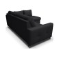 Canapé d'angle convertible en cuir italien de luxe 5 places VENETO, avec coffre, noir, angle droit (vu de face) Canapé d'angle convertible en cuir italien de luxe 5 places VENETO, avec coffre, noir, angle droit (vu de face)