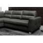 Canapé d'angle convertible en cuir italien de luxe 5 places - VENETO, avec coffre, gris foncé, angle gauche (vu de face) Canapé d'angle convertible en cuir italien de luxe 5 places - VENETO, avec coffre, gris foncé, angle gauche (vu de face)