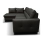 Canapé d'angle convertible en cuir italien de luxe 5 places - VENETO, avec coffre, gris foncé, angle gauche (vu de face) Canapé d'angle convertible en cuir italien de luxe 5 places - VENETO, avec coffre, gris foncé, angle gauche (vu de face)