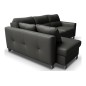 Canapé d'angle convertible en cuir italien de luxe 5 places - VENETO, avec coffre, gris foncé, angle gauche (vu de face) Canapé d'angle convertible en cuir italien de luxe 5 places - VENETO, avec coffre, gris foncé, angle gauche (vu de face)