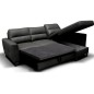 Canapé d'angle convertible en cuir italien de luxe 5 places VENETO, avec coffre, gris foncé, angle droit (vu de face) Canapé d'angle convertible en cuir italien de luxe 5 places VENETO, avec coffre, gris foncé, angle droit (vu de face)