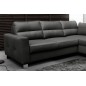 Canapé d'angle convertible en cuir italien de luxe 5 places VENETO, avec coffre, gris foncé, angle droit (vu de face) Canapé d'angle convertible en cuir italien de luxe 5 places VENETO, avec coffre, gris foncé, angle droit (vu de face)