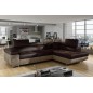 Canapé d'angle convertible en velours luxe 5 places, avec coffre, chocolat / marron, angle droit (vu de face), ANNECY VELOURS