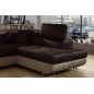 Canapé d'angle convertible en velours luxe 5 places, avec coffre, chocolat / marron, angle droit (vu de face), ANNECY VELOURS