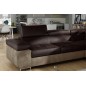 Canapé d'angle convertible en velours luxe 5 places, avec coffre, chocolat / marron, angle droit (vu de face), ANNECY VELOURS