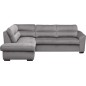 - Canapé d'angle convertible en tissu velours luxe 5 places, RICO, gris foncé, angle gauche - Canapé d'angle convertible en tissu velours luxe 5 places, RICO, gris foncé, angle gauche