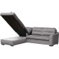 - Canapé d'angle convertible en tissu velours luxe 5 places, RICO, gris foncé, angle gauche - Canapé d'angle convertible en tissu velours luxe 5 places, RICO, gris foncé, angle gauche